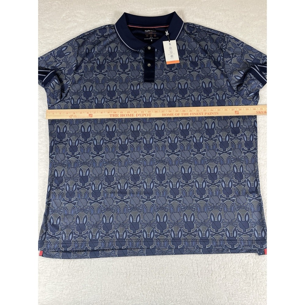 Psycho Bunny Reeves Bunny‎ Print Sport Evening Blue Polo Shirt Men's Sz 4XL NWT - Picture 8 of 9